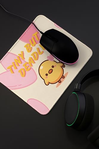Image of Mouse Pad for Laptop & Desktop | 9x7 Inch Anti-Fray Stitched Edges | Non-Slip Rubber Base | Desk Setup Accessory for Students, Gamers & Professionals (Tiny but Deadly)