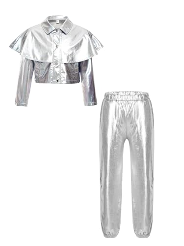 Ensemble Métallisé Filles Vêtements Danse Hip Hop Souples et Confort