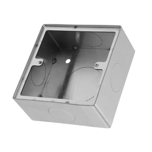 IWOWHERO Wall Socket Cover Socket Cover Silver Wall Mounted Socket Boxes Stainless Steel Surface Mount Outlet