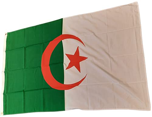 NWFlags Algeria Flag 5ft x 3ft 75d Premium Polyester Suitable For Flagpoles | Strong Polyester 5x3 foot material Algerian flag with Eyelets