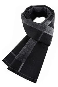 JFAN Écharpe Homme Couleur Unie Echarpe Homme Chaude Automne Hiver Élégante Écharpe Causal Affaires,D,Taille unique