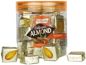 Glacier California Almond Gourmet Toffee | Soft and Tasty Real California Badaam Flavor Toffees | California Almond Toffee | Healthy & Tasty Toffees | Gift | Pack of 1/44 pcs / 264gms
