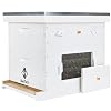 BeeTech Newest Windows 8 Frame Bee Hive Kit Hand Painted Includes Unassembled Beehive Box with Beehive Frames and Foundations (1 Deep & 1 Medium)