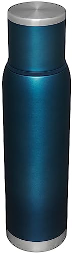 Image of Stanley Adventure-To-Go Vacuum Bottle 1.4 qt | Wide Mouth with Leakproof Cup Lid | Keep Drinks Hot or Cold | Packable for Travel | Insulated Stainless Steel Thermal Bottle | BPA-Free | Blue Glow