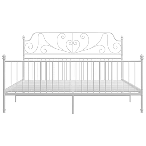 Versear Giroletto Bianco 180x200 cm in Metallo, Letto in Ferro, Letto Ferro Battuto, Letto in Ferro Battuto, Struttura Letto