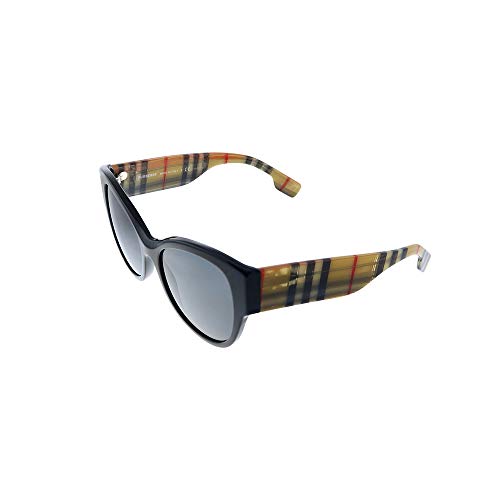 Burberry BE 4294 375787 Black Plastic Butterfly Sunglasses Grey Lens