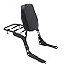 Respaldo Sissy Bar Equipaje Rack Cojín Motocicleta Cruiser Bike Para Honda Rebel 250 CMX250 CA250 (negro)