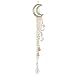 QTMY Moon Rhinestone Tassel with Crystal Beads Charms Hair Clip Pin Hair Chain Jewelry Hair Accessories (Gold)