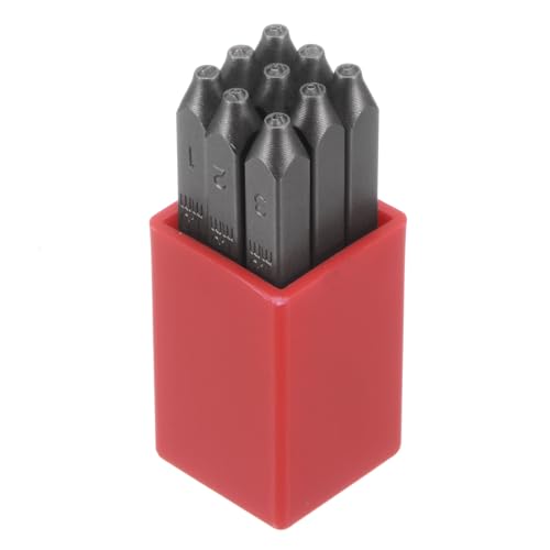 Image of sourcing map 9pcs Number Stamp Set 1/16" 1.5mm Reverse Punch High Tool Steel 0-9 Punch Press Tools Metal Stamps Set Hammer Hand Punch for Metal Plastic Wood Leather Brass Stamping