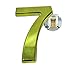 PARENCE - Numero di porte 3D - 10 cm - Plastica Premium spazzolato - Effetto Oro lucido - Adesivo extra forte - Numero porta, strada e casa (7, OR)