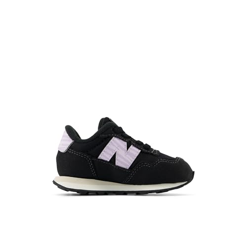 New Balance Kids 237 Bungee Sneaker, BLACK/LILAC GLO, 5.5 W Toddler (1-4 Years)4