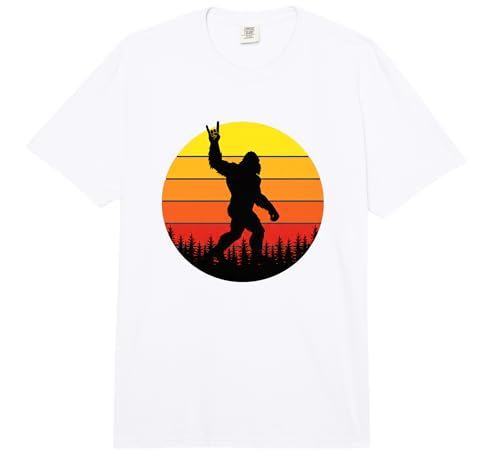 Christian Bigfoot Sunset Sasquatch Faith Cryptid Lover Comfort Colors Adult Heavyweight T-Shirt