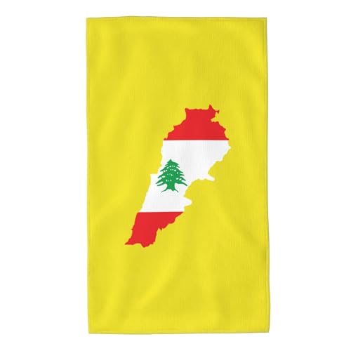 CUTEDWARF Lebanese Flag map 27.5 x 15.7 in Skin Friendly Absorbent Towel Guest Hand Towel Household Towel