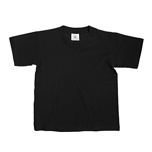 B&C Kids/Childrens Exact 150 Short Sleeved T-Shirt (1-2) (Black)
