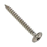 Größe: 8 x 80 mm, Teilgewinde 72 mm, Antrieb TX 40, Kopfdurchmesser 20 mm, Kopfhöhe 4,6 mm, Schneidkerbe