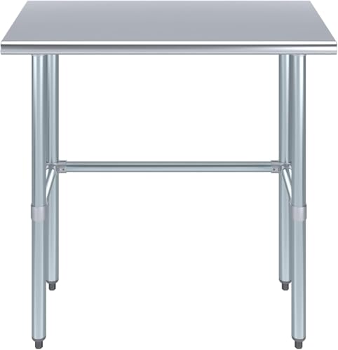 Image of 36 inchx16 inch Open Base Stainless Steel Work Table, NSF