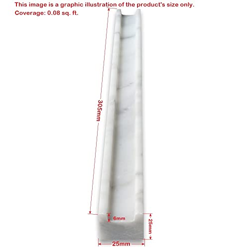 Stone Center Online Carrara White Marble 1X12 Groove Square Edge Box Liner Pencil Trim Molding Honed Kitchen Bath Wall Floor Backsplash Shower (1 Piece) #TOP3