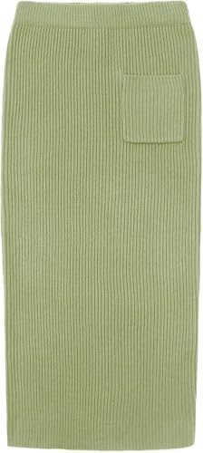 Image of ebossy Womens Ribbed Knit Sweater Outfits Casual Loose 2 Piece Turtleneck Pullovers Elastic Waist Maxi Skirt Sets