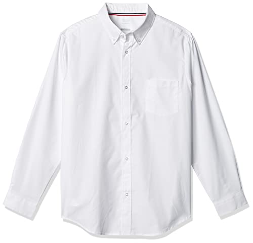 French Toast Boys Long Sleeve Oxford Shirt (Standard & Husky), White, 20 Husky #TOP2