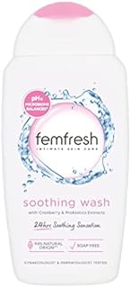Femfresh Ultimate Care Soothing Wash - Intimate Daily Vaginal Feminine Hygiene Shower Gel Cleanser  pH Balanced, Soap Free w.Hydrating Cranberry & Probiotics Extract, Long-Lasting MULTIActif - 250 ml