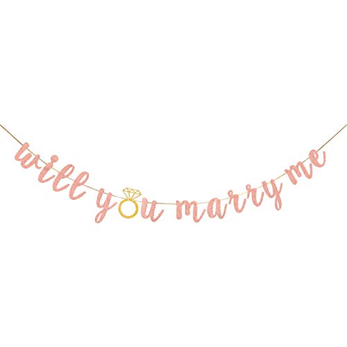 AonBon Rose Gold Will You Marry Me Banner, Proposal Occasion Decorations, Marry Me Sign, Wedding Proposal Decorations AonBon Rose Gold Will You Marry Me Banner, Proposal Occasion Decorations, Marry Me Sign, Wedding Proposal Decorations