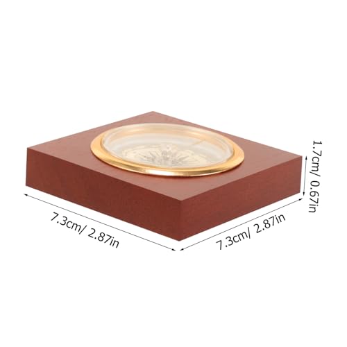 Brújula retro portátil Luxshiny de madera y plástico miniatura 2