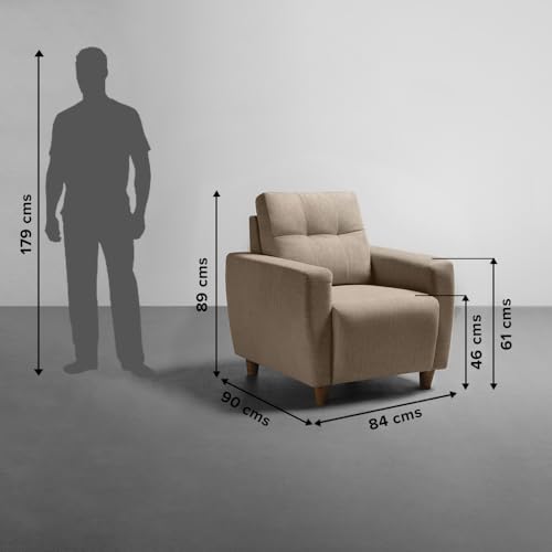 Image of Sleepyhead Yolo - 2+1+1 Seater Sofa Set (Fabric, Coco Brown) 4 Person Sofa