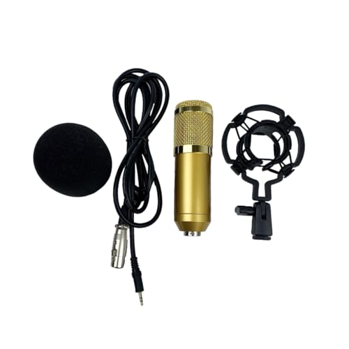 Microphone à condensateur élastique antichoc couleur or