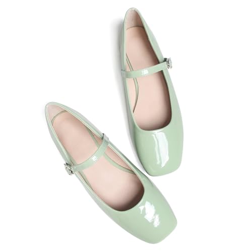 Image of LUXINYU Women's Slip on Flats,Classy Round Toe Solid Classic Mary Jane Ballet Dance Shoes Soft Comfortable PU Flat Shoes