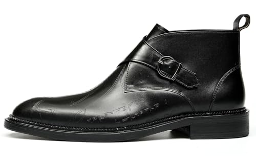 Santimon Men Chelsea Boots Casual Black Dress Formal Boots Handmade Leather Buckle Boots Fashion Comfort Cowboy Dress Boots for Men2