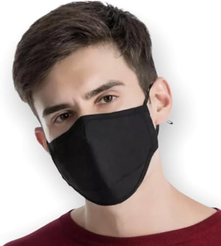 Multi Color – Vent Mask – Reusable Face Cover – Face Mask – Personal Care Gifts – Filtered Face Mask (Black (Without vent))