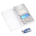 Precision Pocket Digital Gram Scale 500g x 0.01g With Tray - Food, Jewelry, Ounces, Grains Measurement - Backlit LCD Display