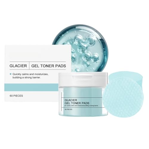 Glacier Gel Toner Pads - Face Cleansing Pads - Toner Pa-ds Korean Skincare for Deep Cleasning,Moisturizing,Firming - Pore Minimizer - To-ner Face P-ads - Face Wipes - Korean Toner P-ads