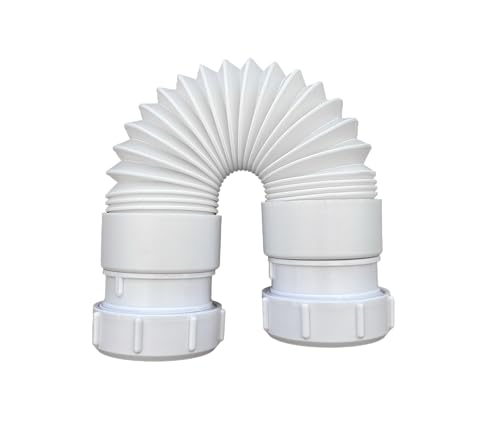 PlumbEZ Flexible Waste Pipe Connector - 1.1/2 Inch (40mm) Compression, Perfect for Shower Waste or Drain Pipe Installations