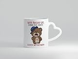 2-10666 Wer Ärger sät  wütender Bär  Comic  frecher Spruch - Herzhenkel Tasse - Kaffeetasse/Geschenk/Familie