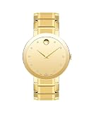 Movado Sapphire Men's Watch - Swiss Quartz Movement, Stainless Steel Link Bracelet, Mirror Dial Watch with Diamonds - 3 ATM Water Resistance - Luxury Fashion Timepiece for Him - 39mm