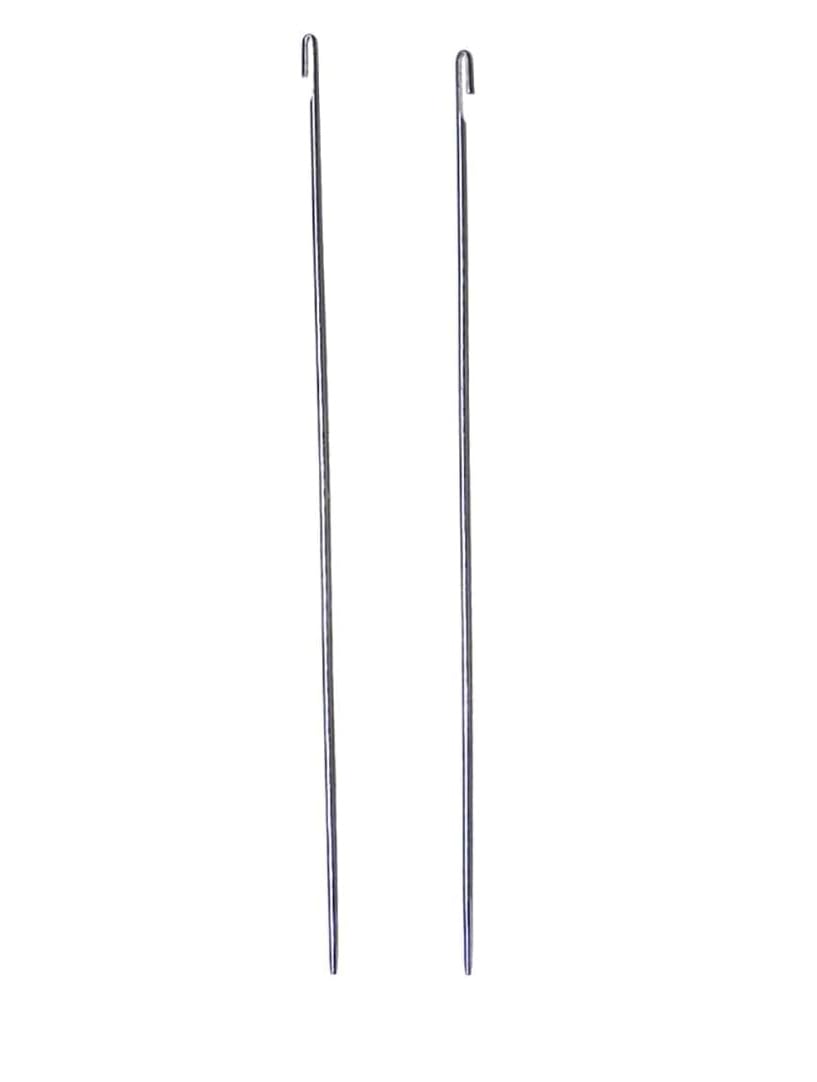 2 Pcs Metal Beading Needles Bead Crochet Hooks Beaded Needles Steel Wood Bead Needle Threader Jewelry Making Tools Beading