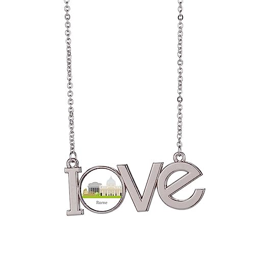 Collier paysage de Rome pendentif Italie taille M bijou tendance pour femme