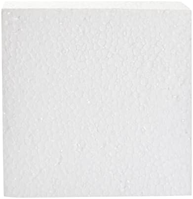 Juvale White Polystyrene Foam Block for Arts and Crafts, 20 Pack, 10.2 x 10.2 x 5 cm