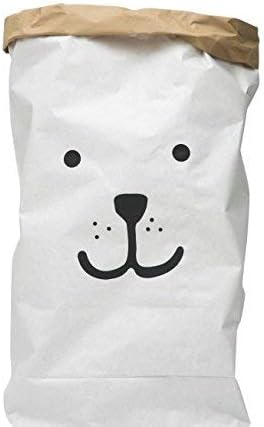TELLKIDDO Paper Storage Bag Bear, Black/White, 55 x 22 x 80 cm