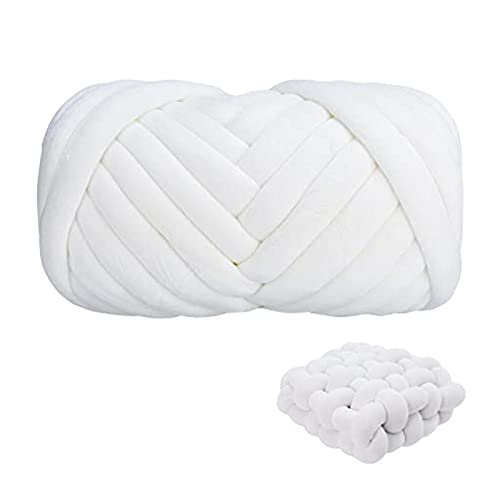 Chunky Cotton Yarn, Arm Knitting Yarn, Jumbo Giant Bulky Yarn for Arm Knitting Handmade DIY Throw Blanket Crafts Carpets, 1 Roll(20 Yards)