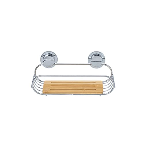 Estante de baño de bambú sin perforaciones con ventosa de drenaje 2