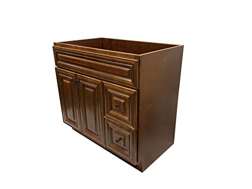 Green Leaf New Maple Walnut Single-Sink Bathroom Vanity Base Cabinet 36" Wide X 21" Deep Mw -V3621D #TOP1