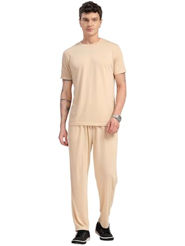 Image of Thomas Scott Men's | Relaxed Fit | Solid | 100% Polyester | Co-Ord Set With Short Sleeve T-Shirt & Trouser