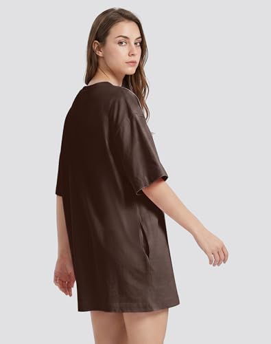 Image of VIUTIL Womens Oversized T Shirt Dress Short Sleeve Crewneck Cotton Mini Dress with Pockets 2026 Casual Summer Clothes