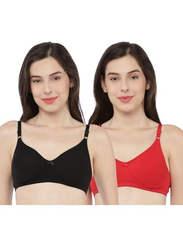 Image of Softline Women's Cotton Rich Wire-Free Non-Padded Molded Bra Combo | Full Coverage & Breathable Comfort | Lightweight, Skin-Friendly Everyday Wear (Pack of 2)