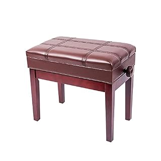 TEmkin Tabouret de Piano en Bois Massif, Banc de Piano Solo de Luxe, Hauteur réglable de 10 cm, 55 x 34 x 47-57 cm, Parfait pour la Pratique du Piano, Teck, Marron (Marron 1) - Les Beatles, Paul McCartney, John Lennon, RIngo Starr, George Harrison