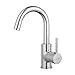 GRIFEMA Rubinetto Bagno Lavabo Girevole a 360°, Altezza Bocca 180 mm, a Risparmio Idrico, Con Attacco Per Acqua Calda E Fredda, Facile Installazione, Ottone, G1002