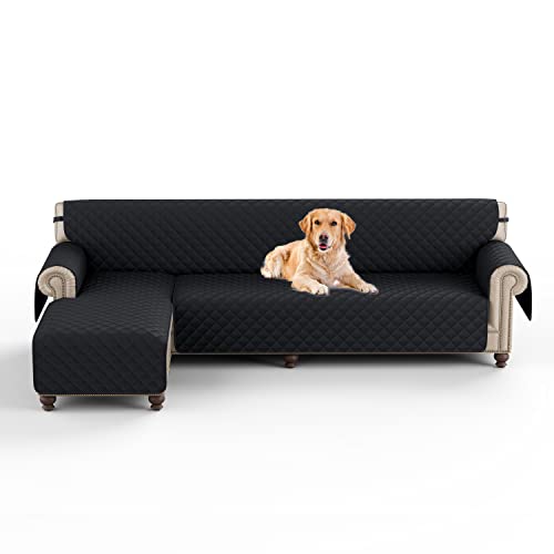 Topchances Sofa Slipcover L Shape 3Pcs Reversible Sofa Cover Sectional Couch Cover 3 Seater Chaise Slip Cover With Elastic Straps For Kids Dogs Cats Pet Furniture Protector Cover #TOP7