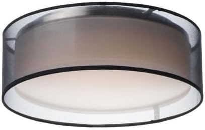 Maxim Lighting 10230BO Prime-120/277V 18W 1 LED Flush Mount-16 Inches Wide by 5.5 inches high, Finish Color: Black Organza